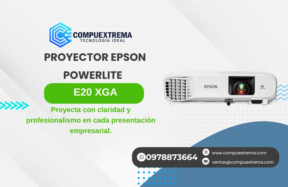 Proyector Epson PowerLite E20 XGA 3400 Lúmenes